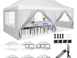 Tonnelle pliante 3x6m, blanc